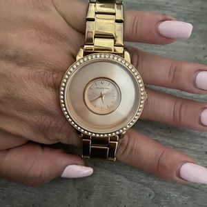 Rose gold origami owl watch